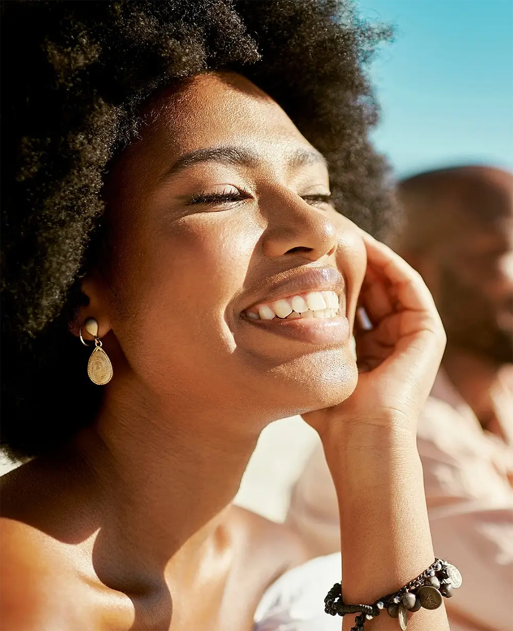 Happy woman smiling